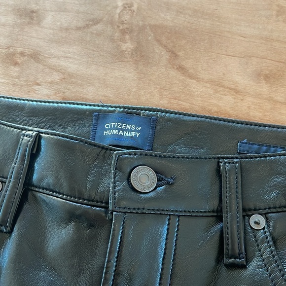 NWT Citizens of Humanity Jolene High Rise Straight Recycled Leather Pants 27 - Picture 8 of 11